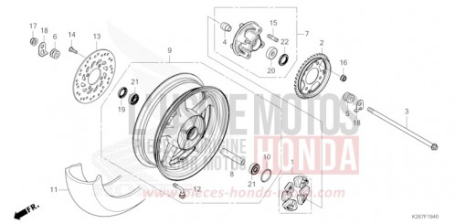 ROUE ARRIERE MSX125AN de 2022